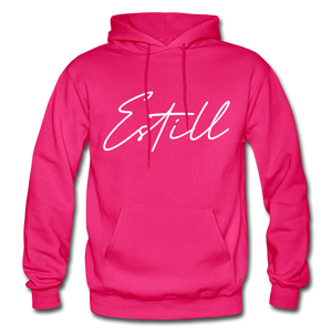 Estill County Cursive Hoodie - fuchsia