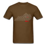 Estill County Map T-Shirt - brown