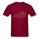 Estill County Map T-Shirt - burgundy