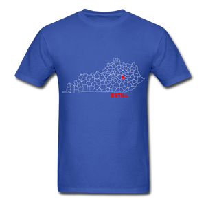 Estill County Map T-Shirt - royal blue