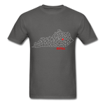 Estill County Map T-Shirt - charcoal