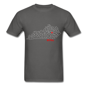 Estill County Map T-Shirt - charcoal