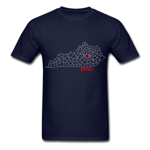 Estill County Map T-Shirt - navy