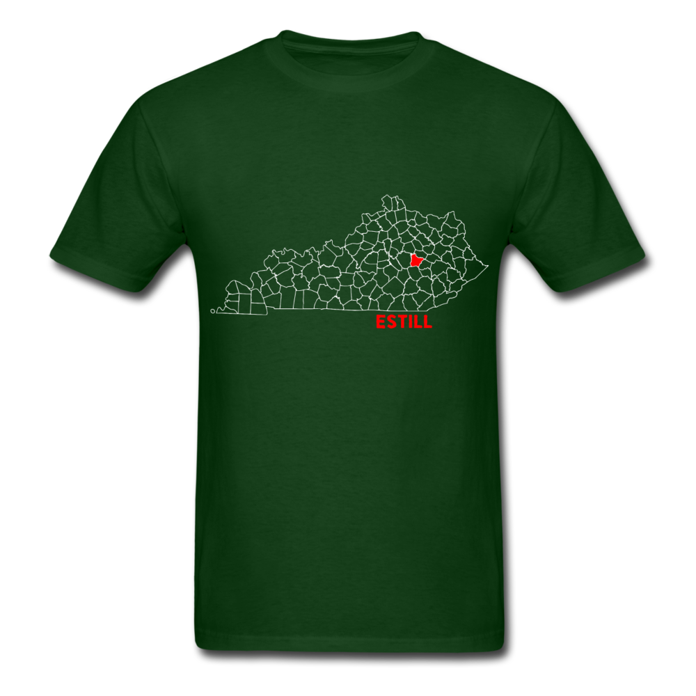 Estill County Map T-Shirt - forest green