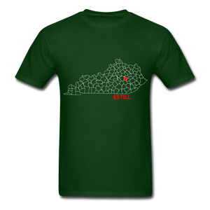 Estill County Map T-Shirt - forest green