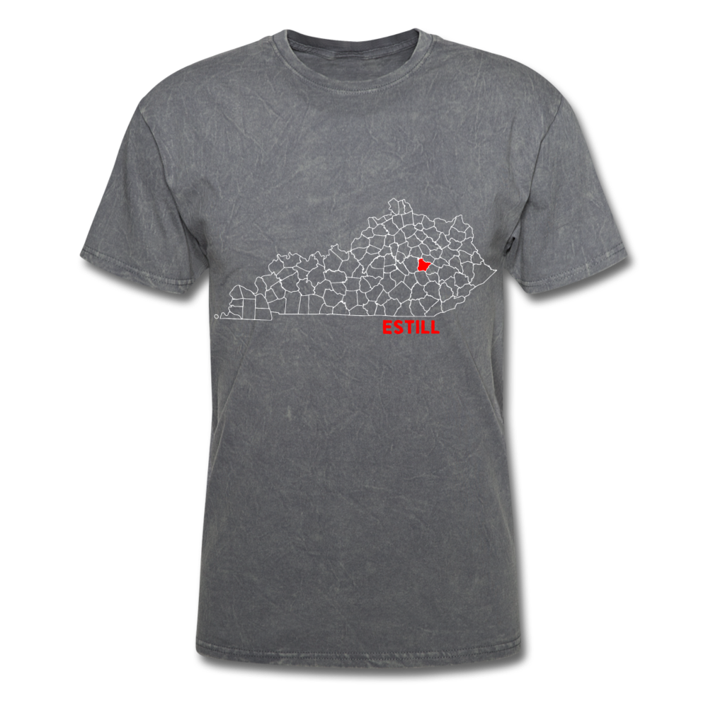 Estill County Map T-Shirt - mineral charcoal gray