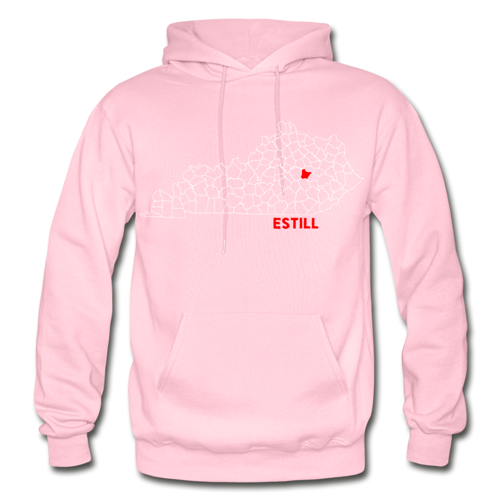 Estill County Map Hoodie - light pink