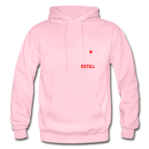 Estill County Map Hoodie - light pink