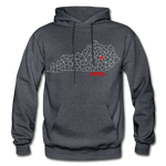 Estill County Map Hoodie - charcoal gray