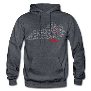 Estill County Map Hoodie - charcoal gray