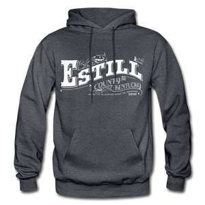 Estill County Ornate Hoodie - charcoal gray