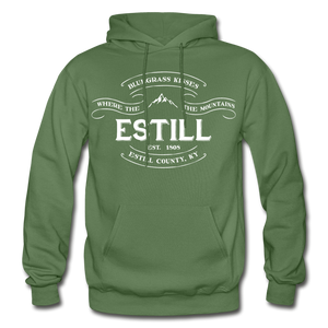 Estill County Vintage Banner Hoodie - military green