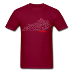 Boone County Map T-Shirt - burgundy