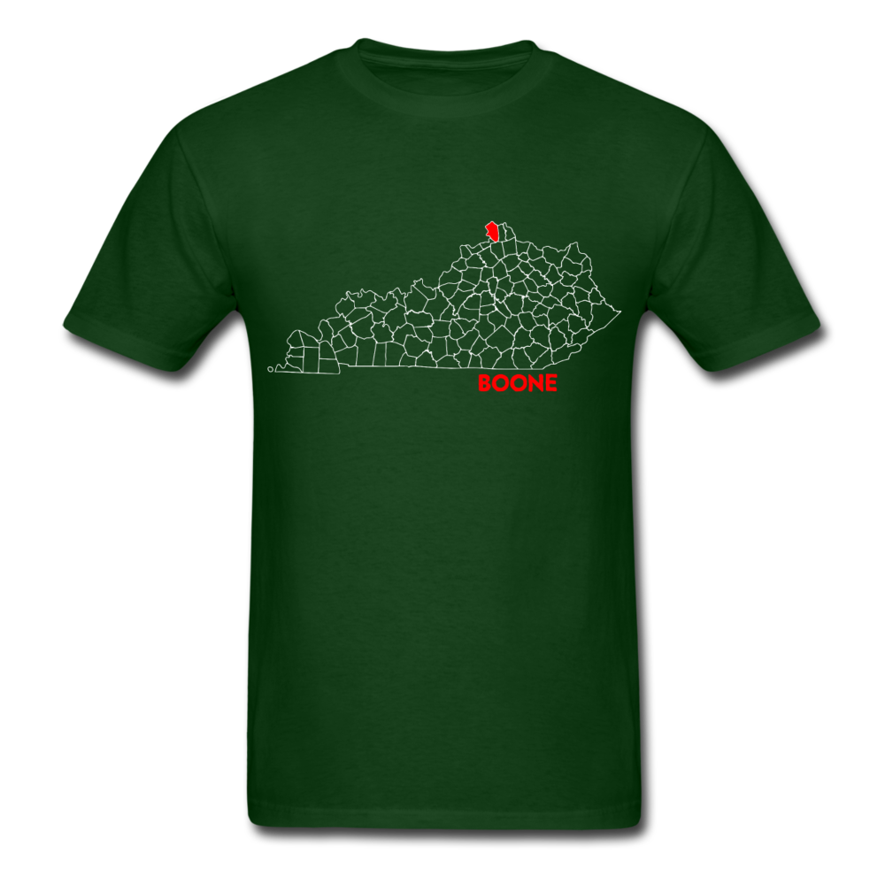 Boone County Map T-Shirt - forest green