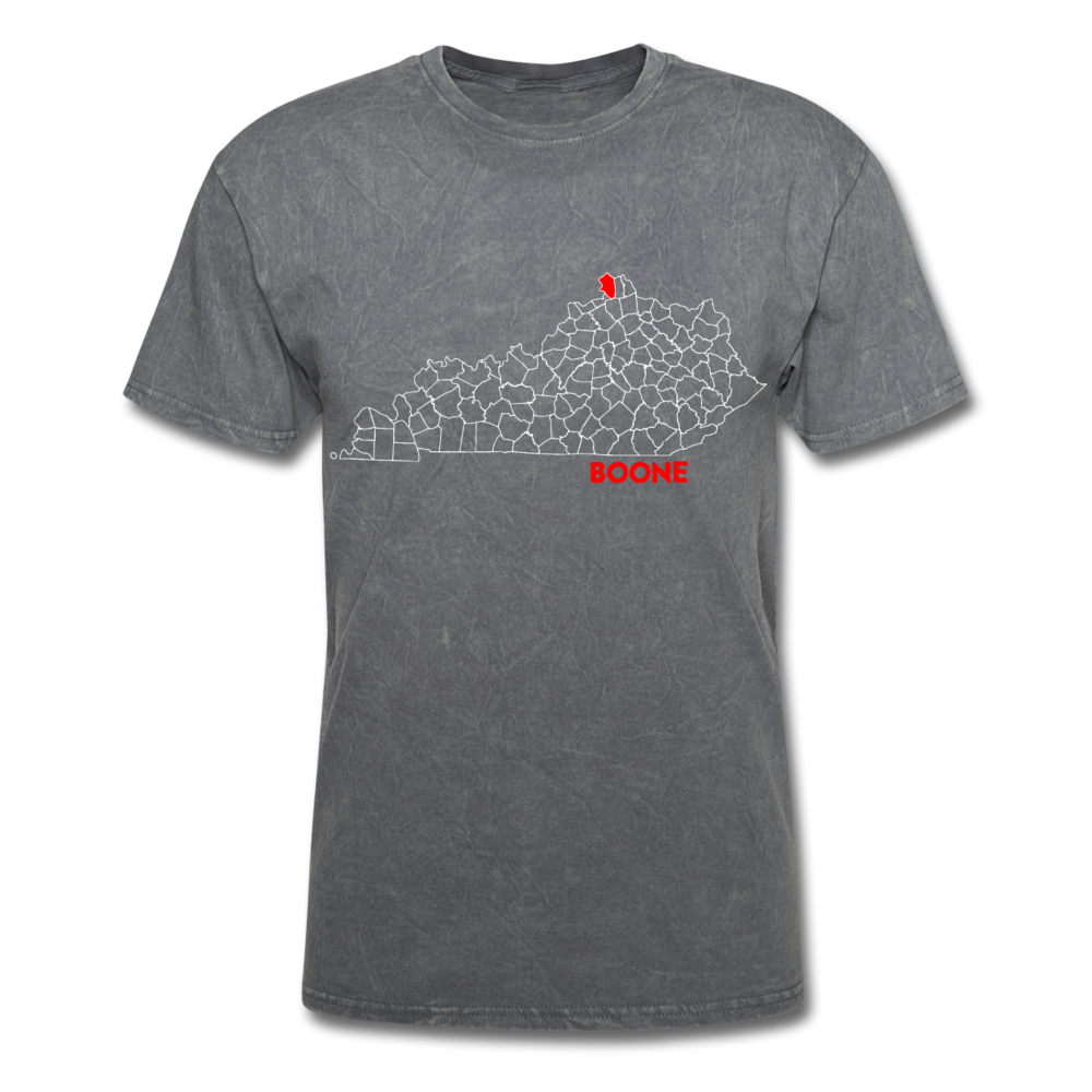 Boone County Map T-Shirt - mineral charcoal gray