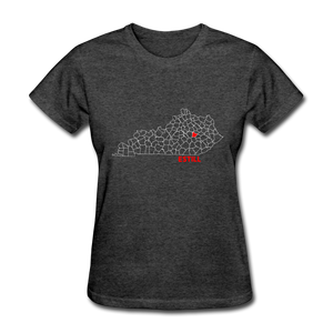 Estill County Map Women's T-Shirt - heather black