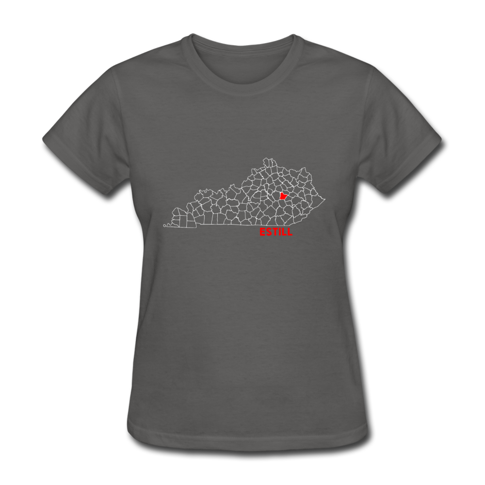 Estill County Map Women's T-Shirt - charcoal