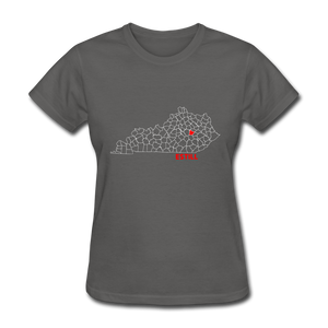 Estill County Map Women's T-Shirt - charcoal