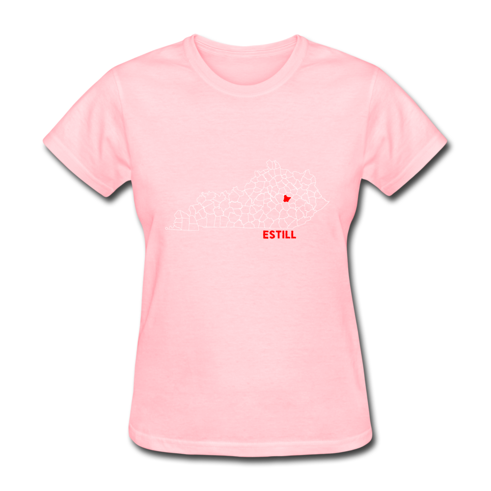 Estill County Map Women's T-Shirt - pink