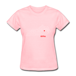 Estill County Map Women's T-Shirt - pink