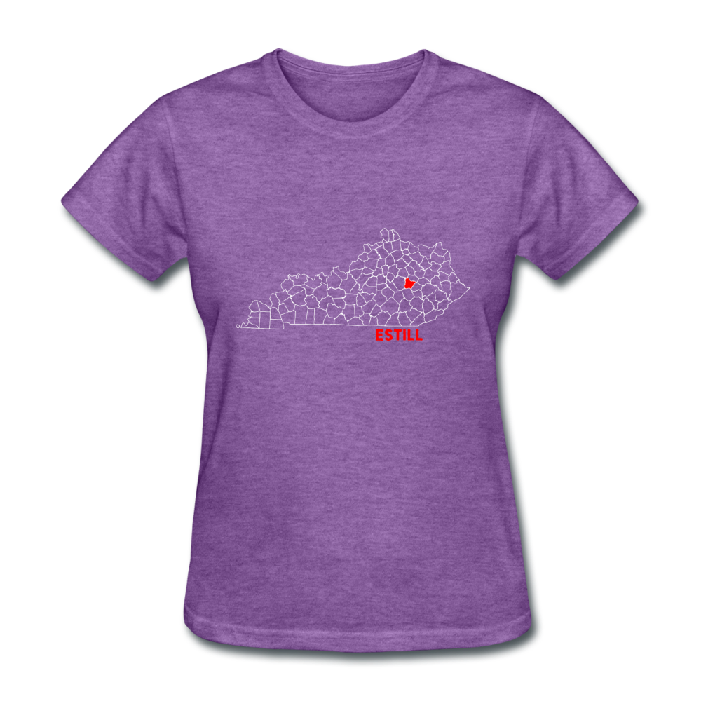 Estill County Map Women's T-Shirt - purple heather