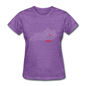 Estill County Map Women's T-Shirt - purple heather