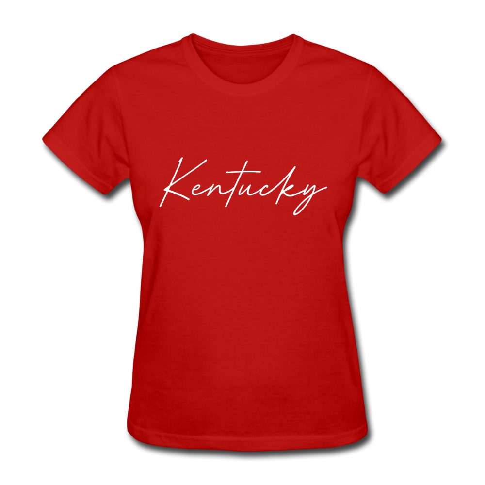 Kentucky Cursive Women's T-Shirt - red