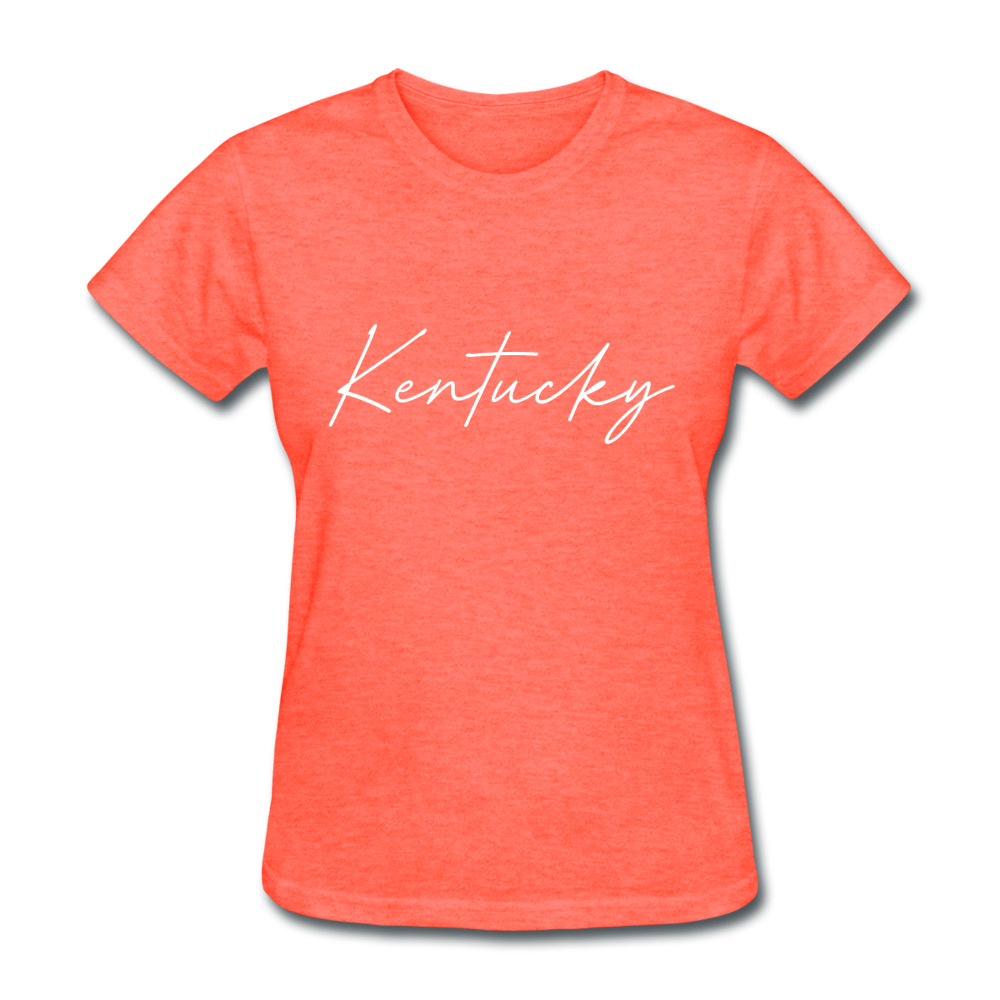 Kentucky Cursive Women's T-Shirt - heather coral