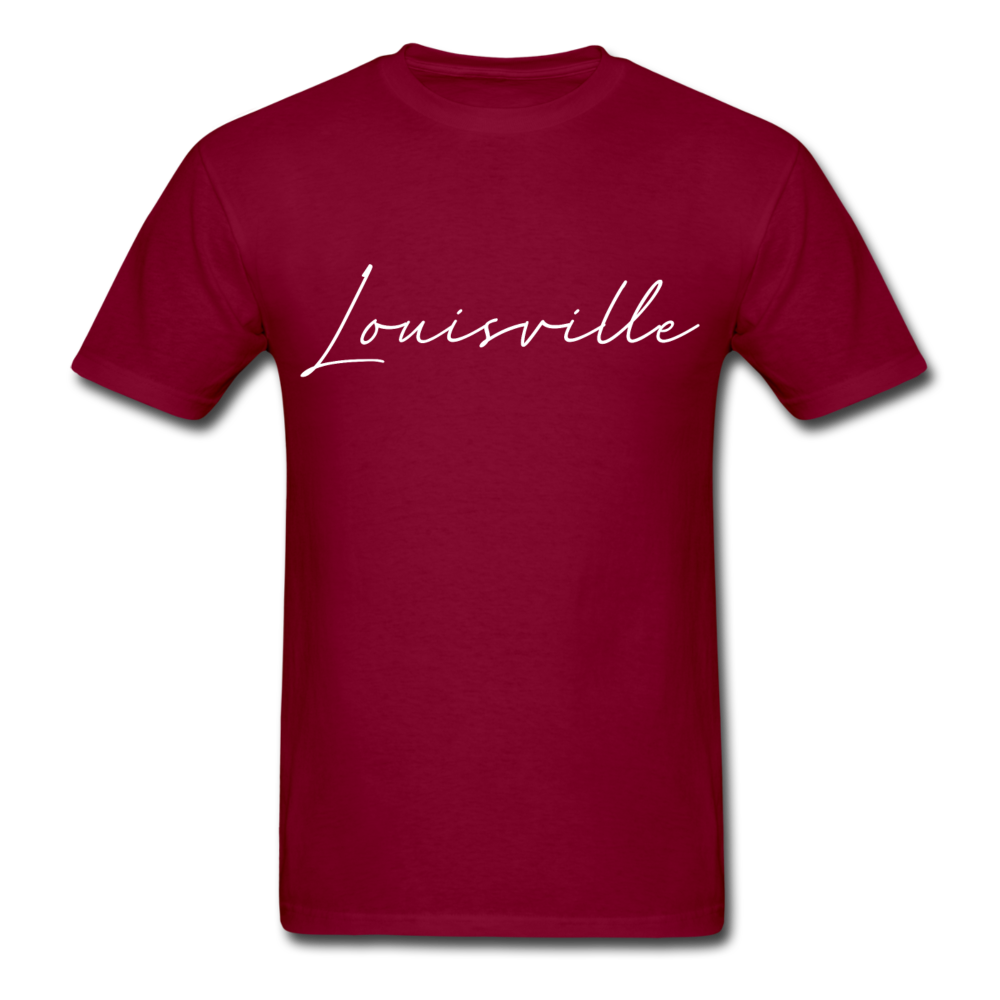 Louisville Cursive T-Shirt - burgundy