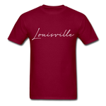 Louisville Cursive T-Shirt - burgundy