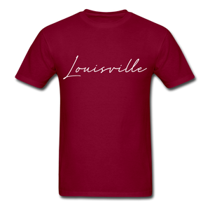 Louisville Cursive T-Shirt - burgundy