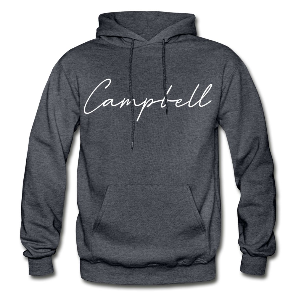 Campbell County Cursive Hoodie - charcoal gray