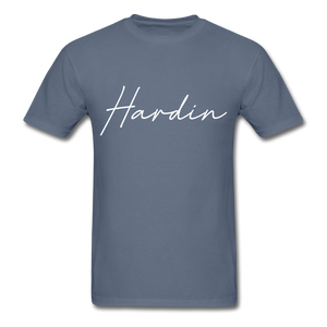 Hardin County Cursive T-Shirt - denim