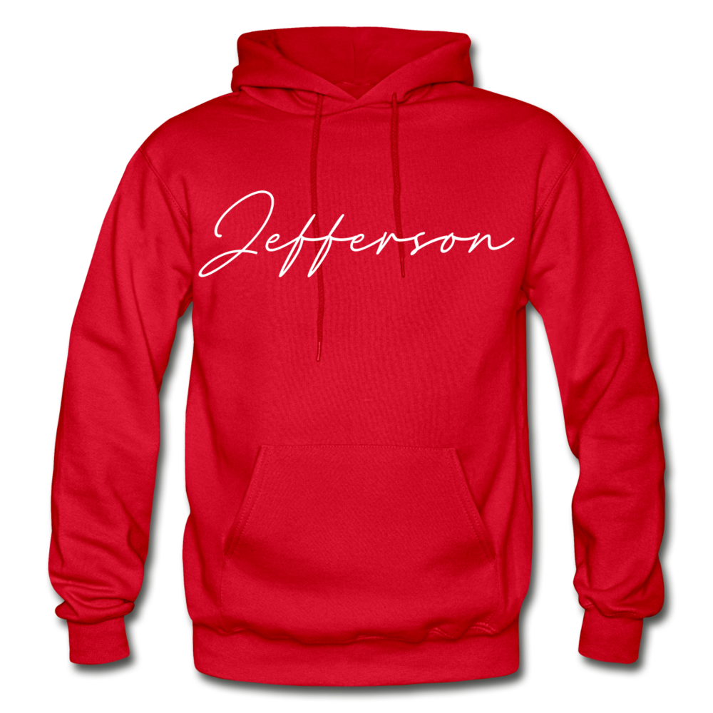 Jefferson County Cursive Hoodie - red