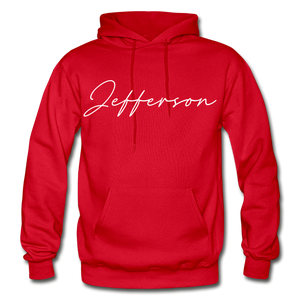 Jefferson County Cursive Hoodie - red