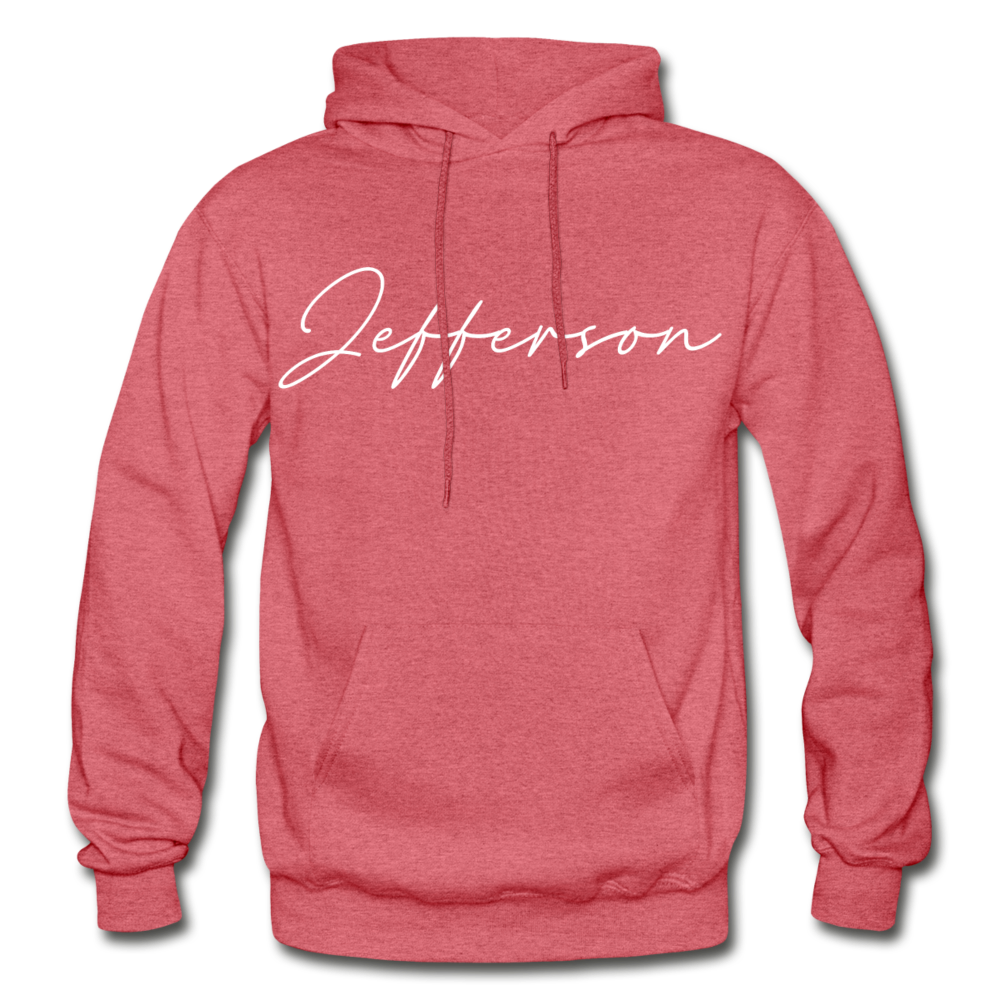 Jefferson County Cursive Hoodie - heather red