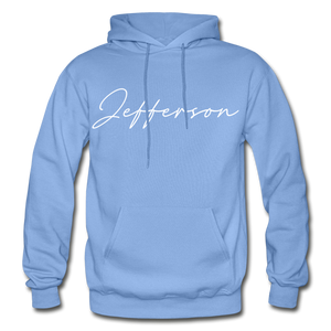 Jefferson County Cursive Hoodie - carolina blue