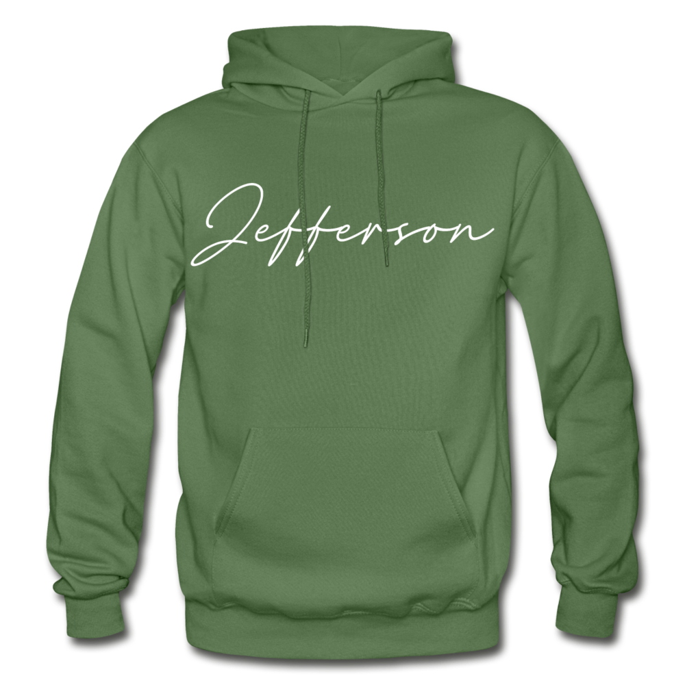 Jefferson County Cursive Hoodie - military green