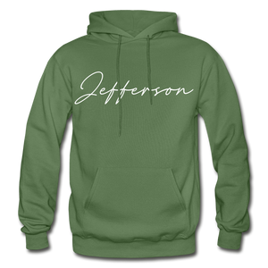 Jefferson County Cursive Hoodie - military green