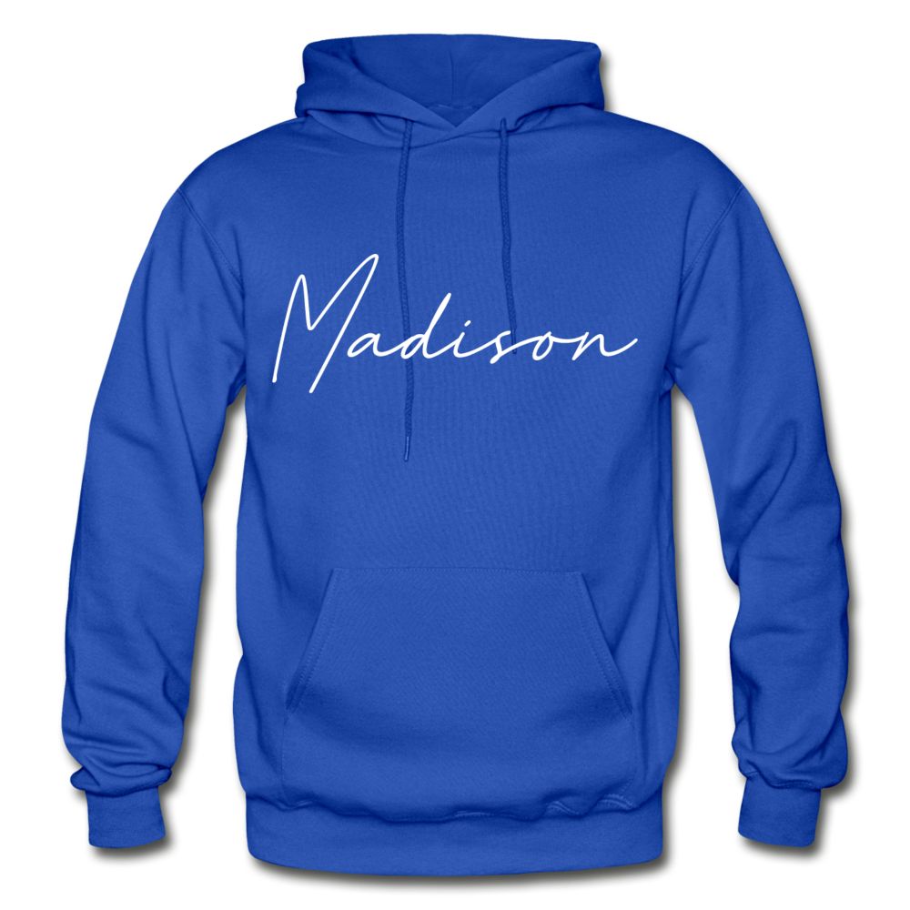 Madison County Cursive Hoodie - royal blue