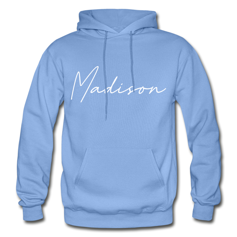 Madison County Cursive Hoodie - carolina blue