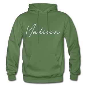 Madison County Cursive Hoodie - military green