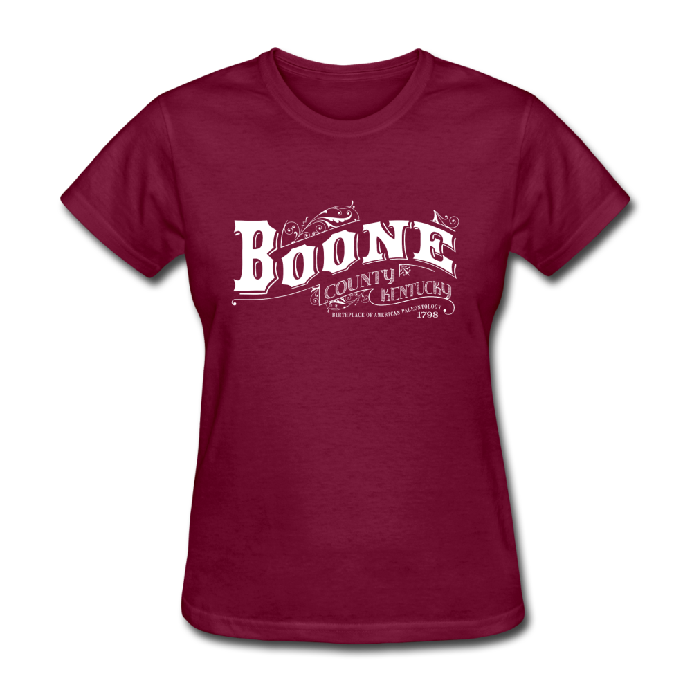 Boone County Ornate Women's T-Shirt - burgundy