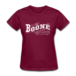 Boone County Ornate Women's T-Shirt - burgundy