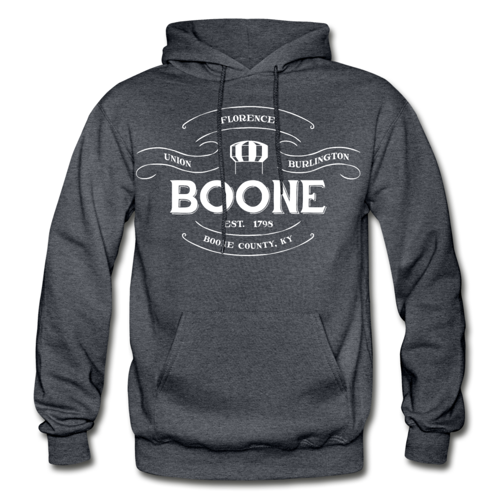 Boone County Vintage Banner Hoodie - charcoal gray