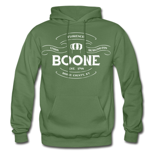 Boone County Vintage Banner Hoodie - military green