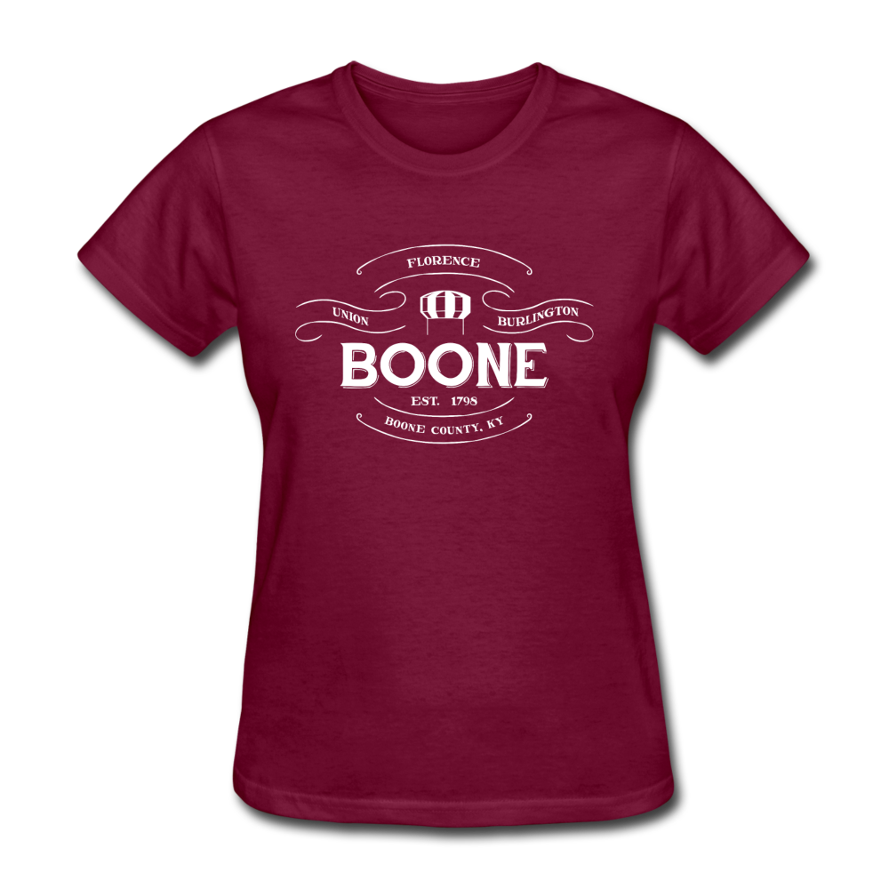 Boone County Vintage Banner Women's T-Shirt - burgundy