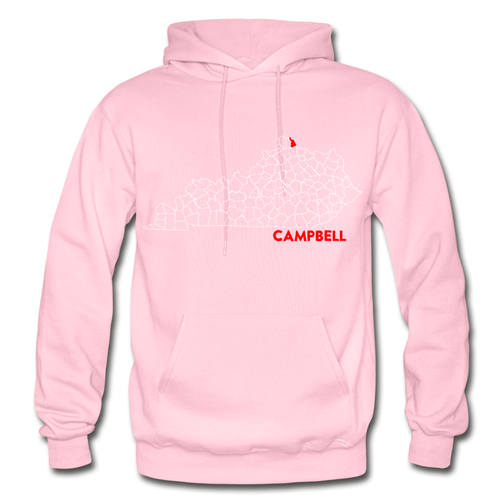 Campbell County Map Hoodie - light pink