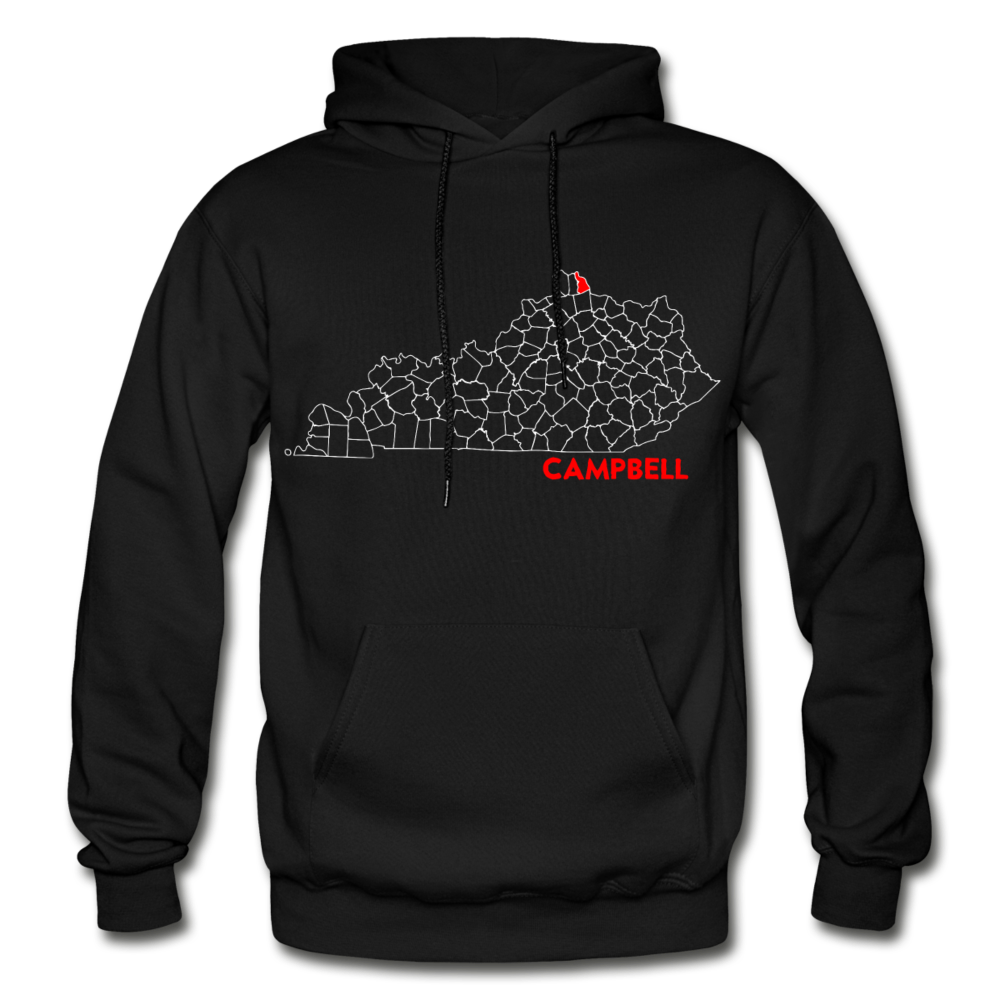 Campbell County Map Hoodie - black