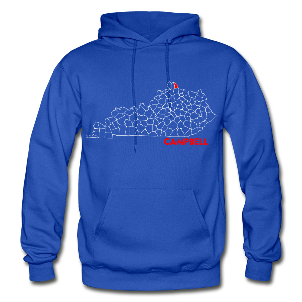 Campbell County Map Hoodie - royal blue